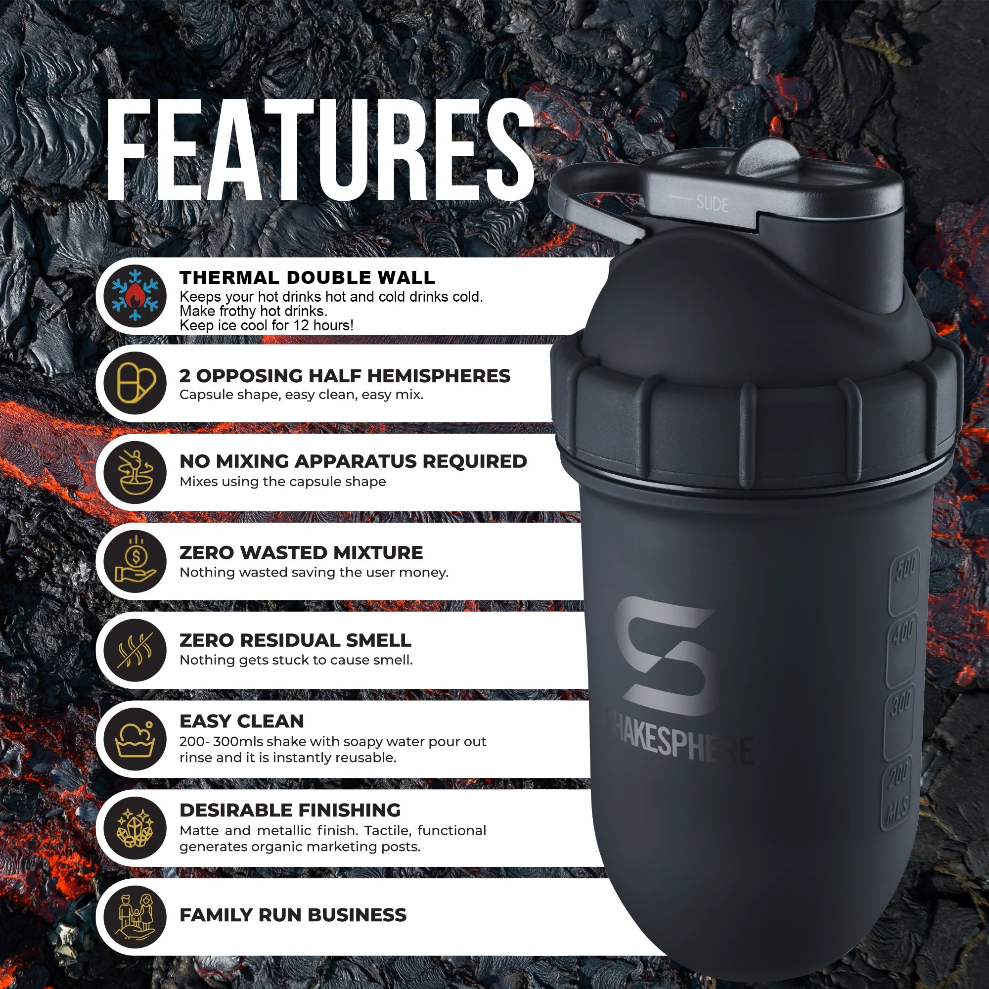 ShakeSphere Tumbler Double Wall Steel